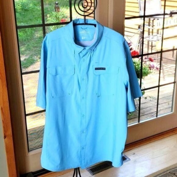Cabela's Guidewear Fishermen Vented Lt. Blue Casual Button Down SS Sz. XXL Shirt - Picture 1 of 15